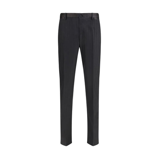 Dolce & Gabbana Black Wool Oves Aries Casual Pants Dolce & Gabbana
