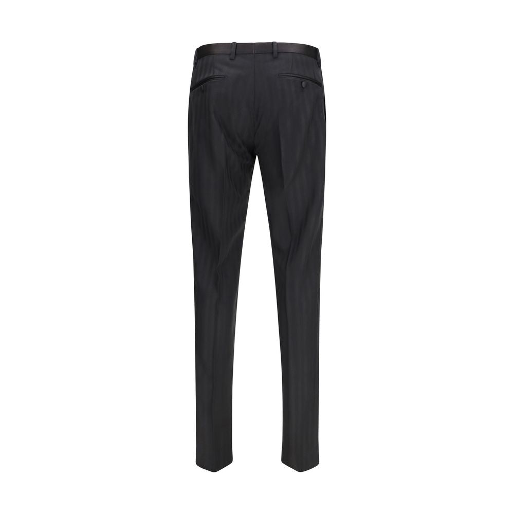 Dolce & Gabbana Black Wool Oves Aries Casual Pants Dolce & Gabbana