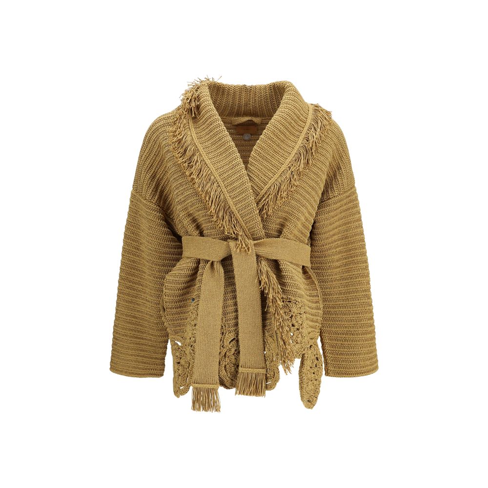 Alanui Gold Polyester Cardigan Alanui