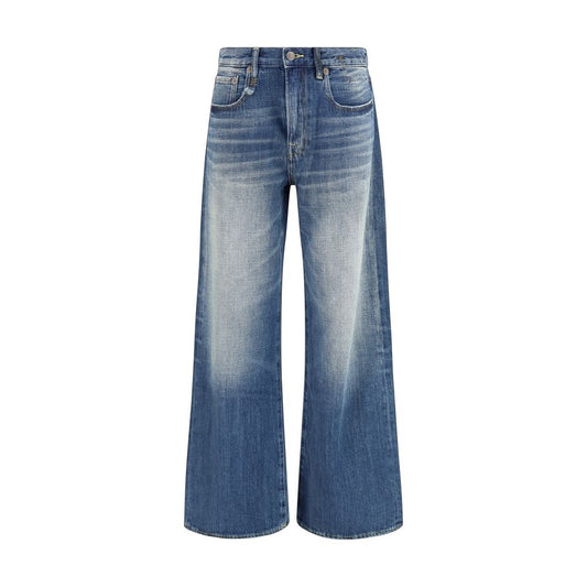 R13 Blue Cotton Relaxed Fit Jeans R13