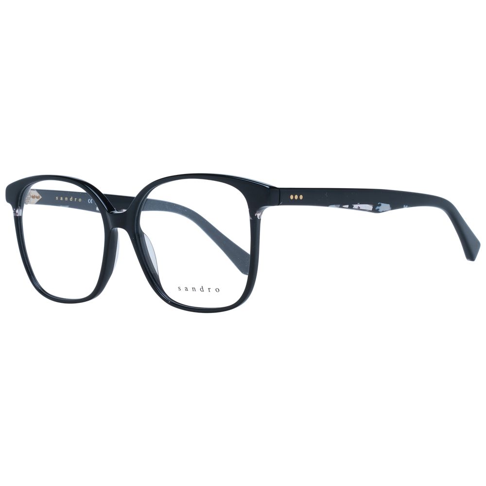 Sandro black stainless steel glasses frames with sleek design and clear lenses for stylish eyewear.