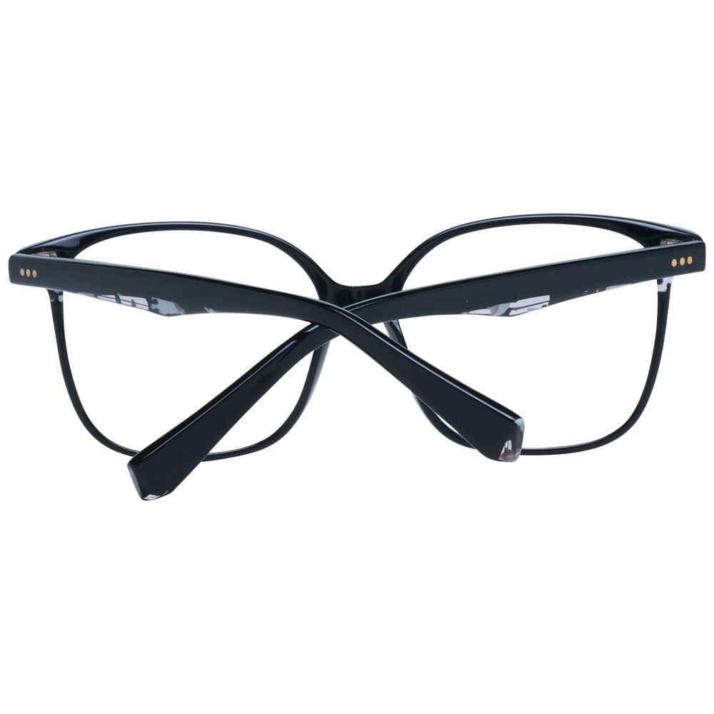 Sandro black stainless steel eyeglasses frames displayed on a white background, showcasing sleek, modern design and durable construction.