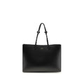 Jil Sander Black Calf Leather Bos Taurus Shoulder Bag with sleek design and minimalist style, featuring a structured shape and elegant finish.