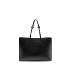 Jil Sander Black Calf Leather Bos Taurus Shoulder Bag with sleek design and minimalist style, featuring a structured shape and elegant finish.
