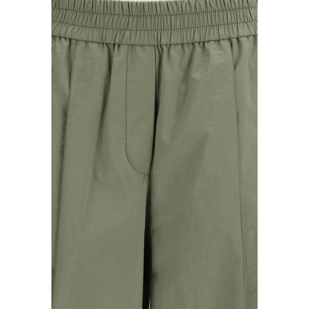 Brunello Cucinelli bicolor cotton casual pants with relaxed fit and side pockets, stylish and comfortable for everyday wear.