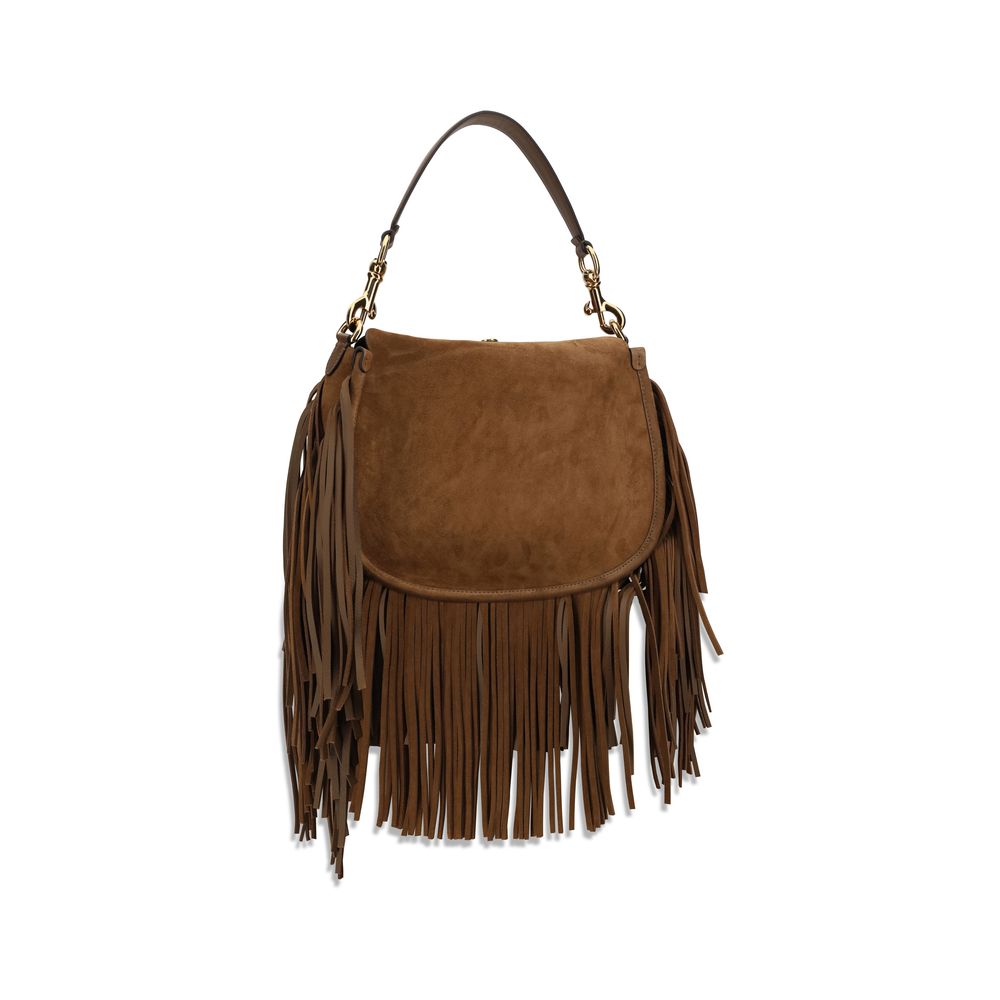 Etro Brown Calf Leather Bos Taurus Shoulder Bag Etro
