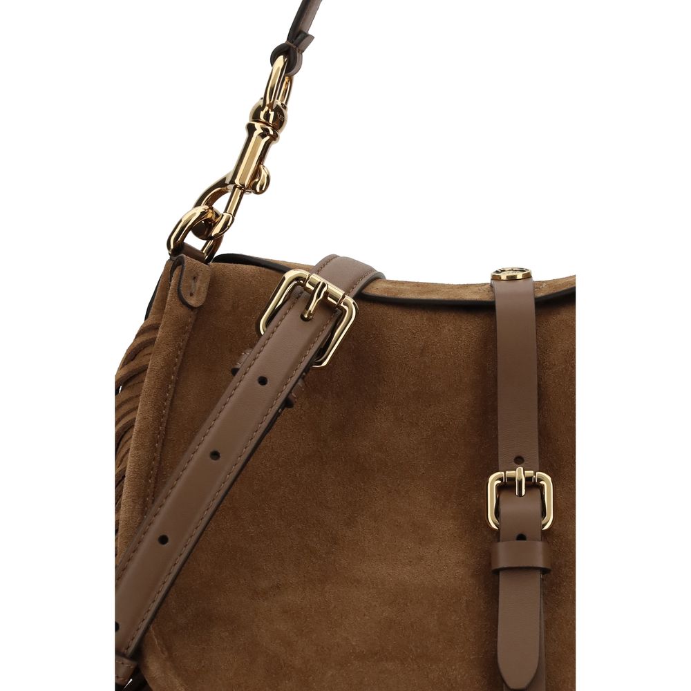 Etro Brown Calf Leather Bos Taurus Shoulder Bag Etro