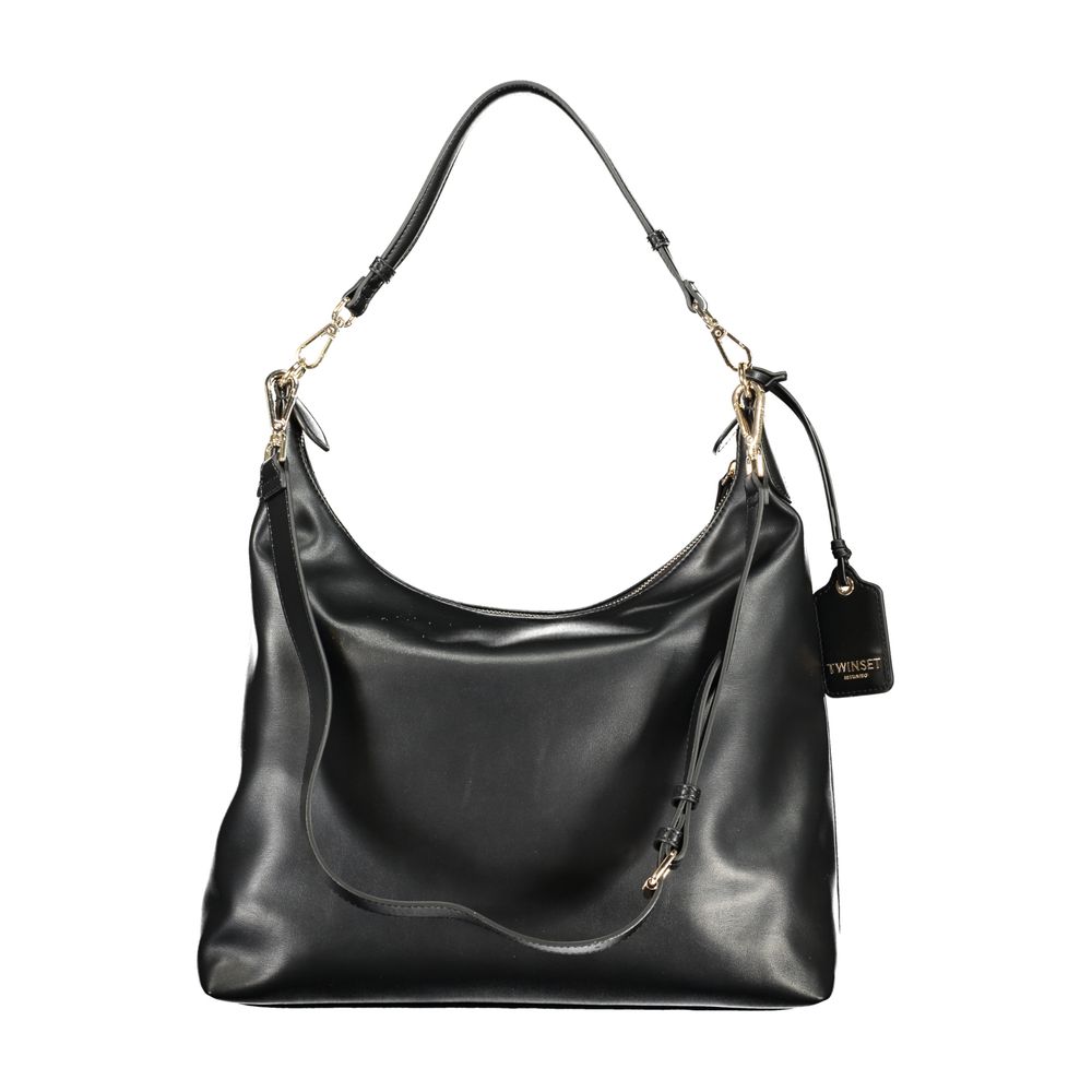 Twinset Nero Poliuretano women's hobo bag with sleek design and shoulder strap, made from durable polyurethane material.