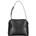 Black Twinset women's shoulder bag made of polyurethane with sleek design and shoulder strap, perfect for everyday style.