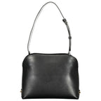 Black Twinset polyurethane women's shoulder bag with sleek design and adjustable strap, perfect for stylish everyday use.