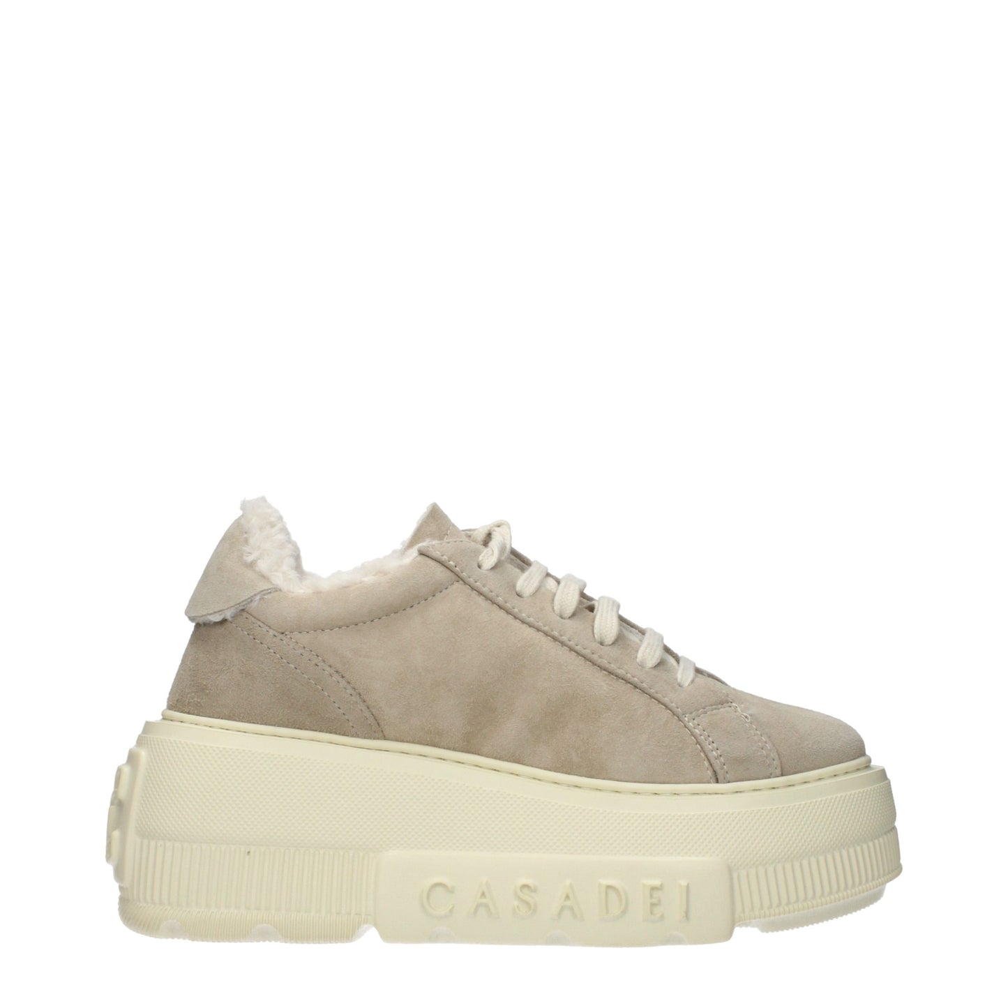 Casadei Beige Leather Chunky Sneakers Casadei