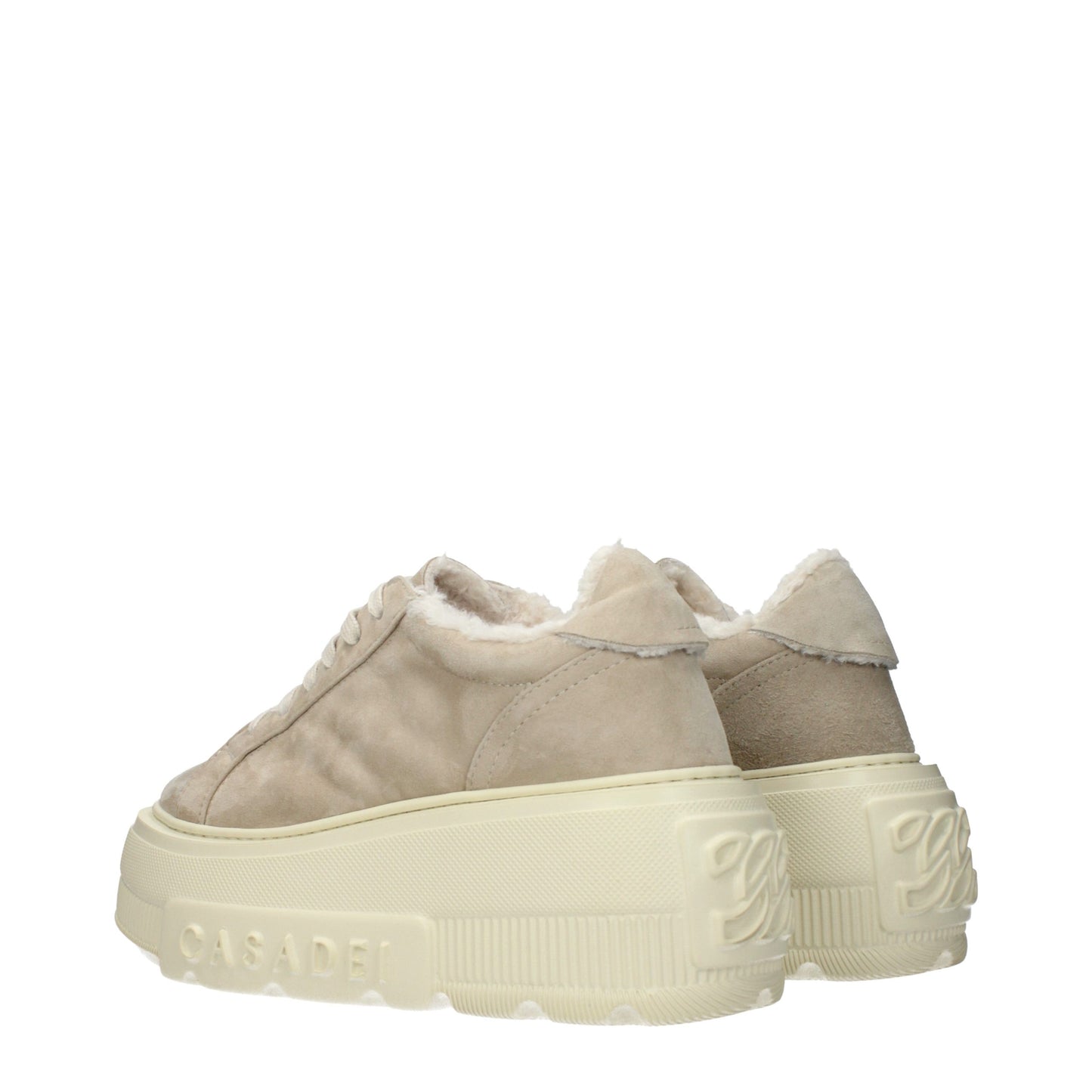 Casadei Beige Leather Chunky Sneakers Casadei
