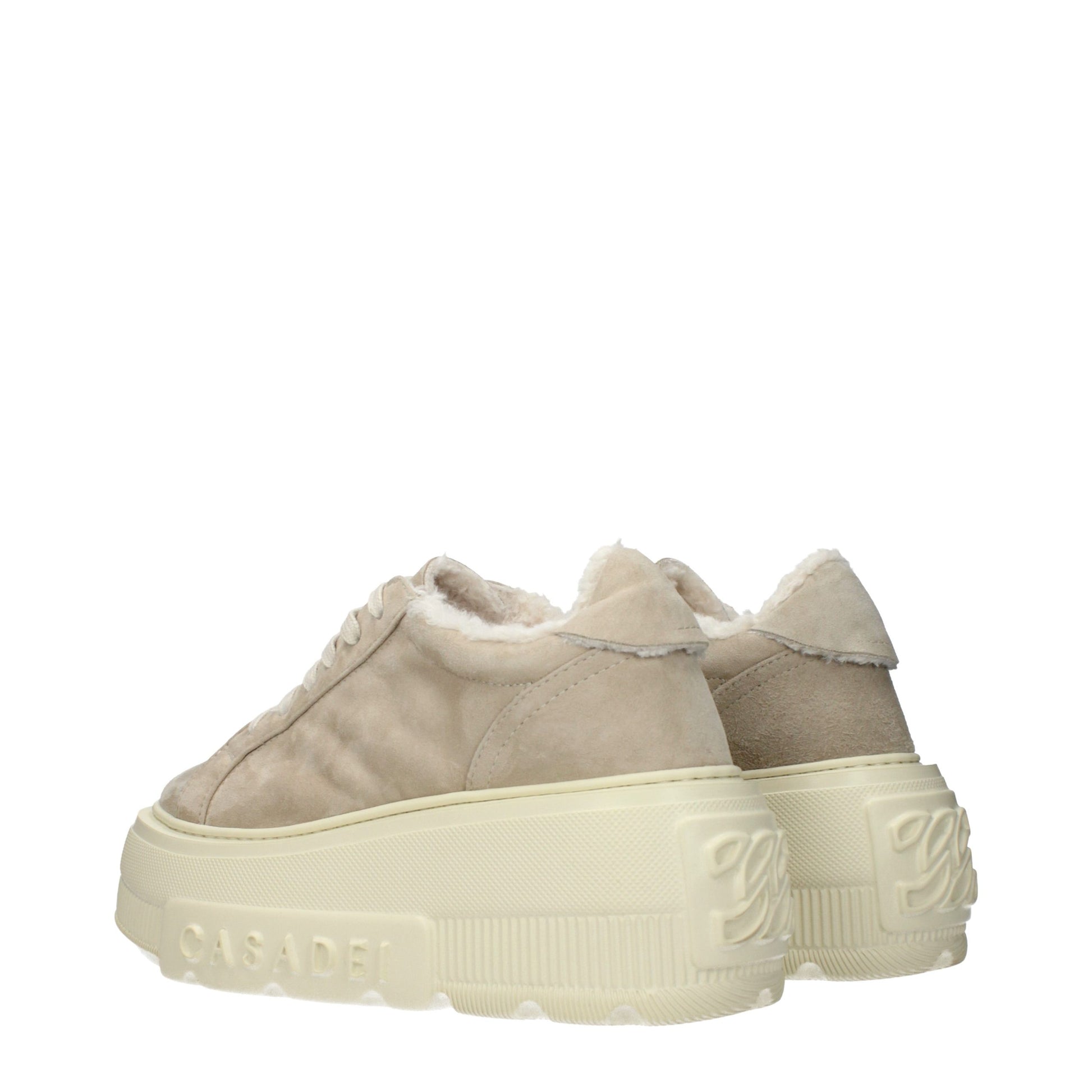Casadei Beige Leather Chunky Sneakers Casadei