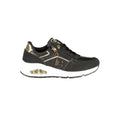 Black polyester women's sneaker by Laura Biagiotti with sleek design and comfortable fit, suitable for casual and athletic wear.