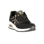 Black polyester women’s sneakers by Laura Biagiotti with sleek design and comfortable fit.