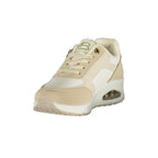 Laura Biagiotti beige polyurethane women's sneakers with white soles and stylish design, perfect for casual wear.