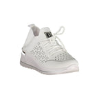 Laura Biagiotti Bianco polyester women's sneakers featuring a sleek design and comfortable fit.