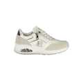 Laura Biagiotti Bianco polyester women's sneakers with white design and comfortable sole, stylish athletic footwear.