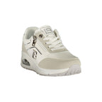 Laura Biagiotti Bianco polyester women's sneakers with white design and comfortable sole, displayed on a clean background.
