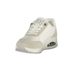 Laura Biagiotti Bianco polyester women's sneaker with white design, lace-up closure, and casual style.