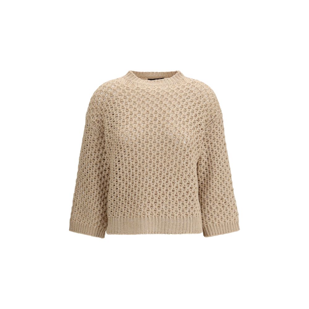 Fabiana Filippi Beige Wool Oves Aries Sweatshirt Fabiana Filippi