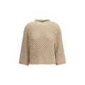 Fabiana Filippi Beige Wool Oves Aries Sweatshirt Fabiana Filippi