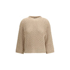 Fabiana Filippi Beige Wool Oves Aries Sweatshirt Fabiana Filippi