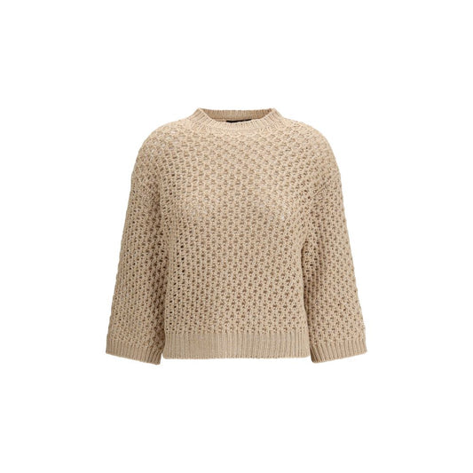 Fabiana Filippi Beige Wool Oves Aries Sweatshirt Fabiana Filippi