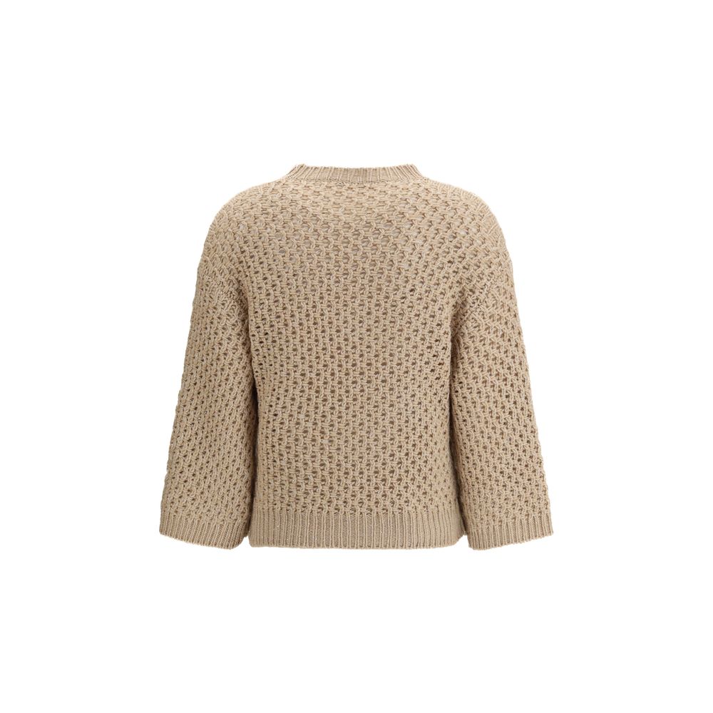Fabiana Filippi Beige Wool Oves Aries Sweatshirt Fabiana Filippi