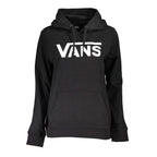 Vans black cotton women's hoodie with long sleeves and a relaxed fit, featuring a subtle Vans logo on the front.