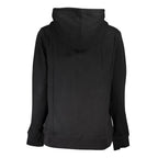 Black Vans cotton women's hoodie with a relaxed fit and long sleeves, featuring the Vans logo on the front.