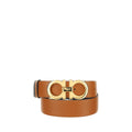 Ferragamo Brown Calf Leather Bos Taurus Regular Belt Ferragamo