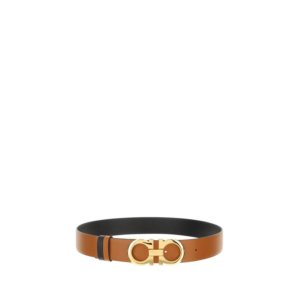 Ferragamo Brown Calf Leather Bos Taurus Regular Belt Ferragamo