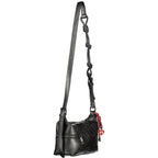 Desigual black polyurethane women's handbag with stylish design and top handle, perfect for everyday use.
