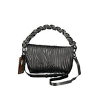Desigual ecru polyurethane women's handbag with textured surface and stylish design, featuring top handles and a spacious interior.
