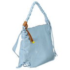 Desigual Azzurro polyurethane handbag for women with stylish design and adjustable strap, featuring textured blue material.