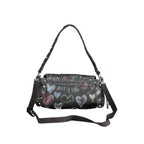 Desigual black polyester women's bag with stylish design, featuring multiple compartments and adjustable straps.