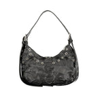Desigual black polyurethane women's mini bag with textured surface and top handle, stylish accessory for casual outfits.