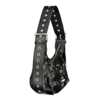 Desigual black polyurethane mini bag for women with adjustable strap and stylish design, ideal for casual or chic outfits.