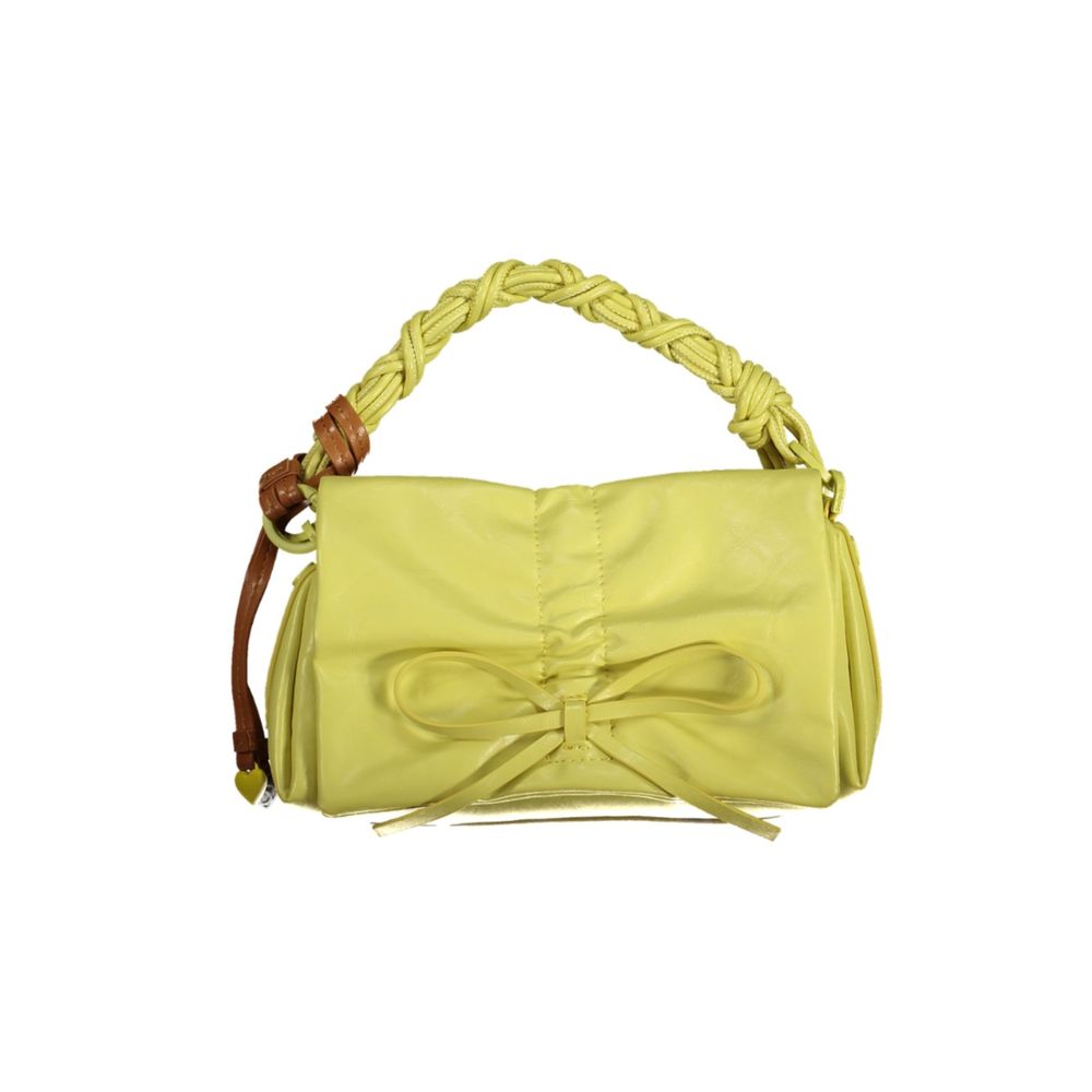 Desigual Giallo women's handbag made of yellow polyurethane with stylish design and textured surface.