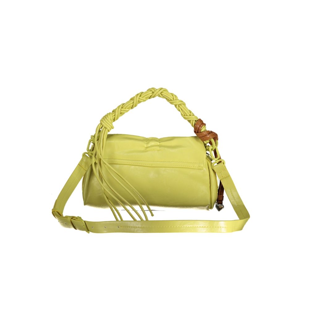 Desigual Giallo women's handbag made of yellow polyurethane with stylish design and textured surface.