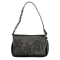 Desigual black polyurethane women's bag with adjustable strap and stylish design, perfect for casual or formal use.