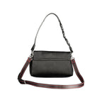 Black Desigual women's bag made of polyurethane with stylish design, featuring multiple compartments and adjustable straps.