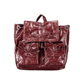 Desigual burgundy polyurethane women's backpack with adjustable straps and front zipper pocket, stylish and functional.