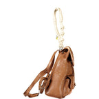 Desigual brown polyurethane women’s backpack with adjustable straps and stylish design, suitable for casual and everyday use.