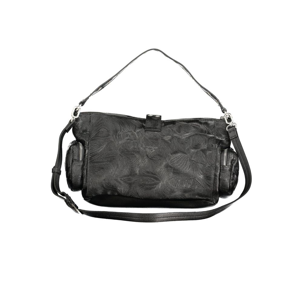 Desigual Nero polyurethane women's handbag with stylish design and top handle, perfect for casual or elegant outfits.