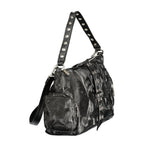 Desigual Nero women's polyurethane handbag with stylish design, featuring handles and textured surface for everyday use.