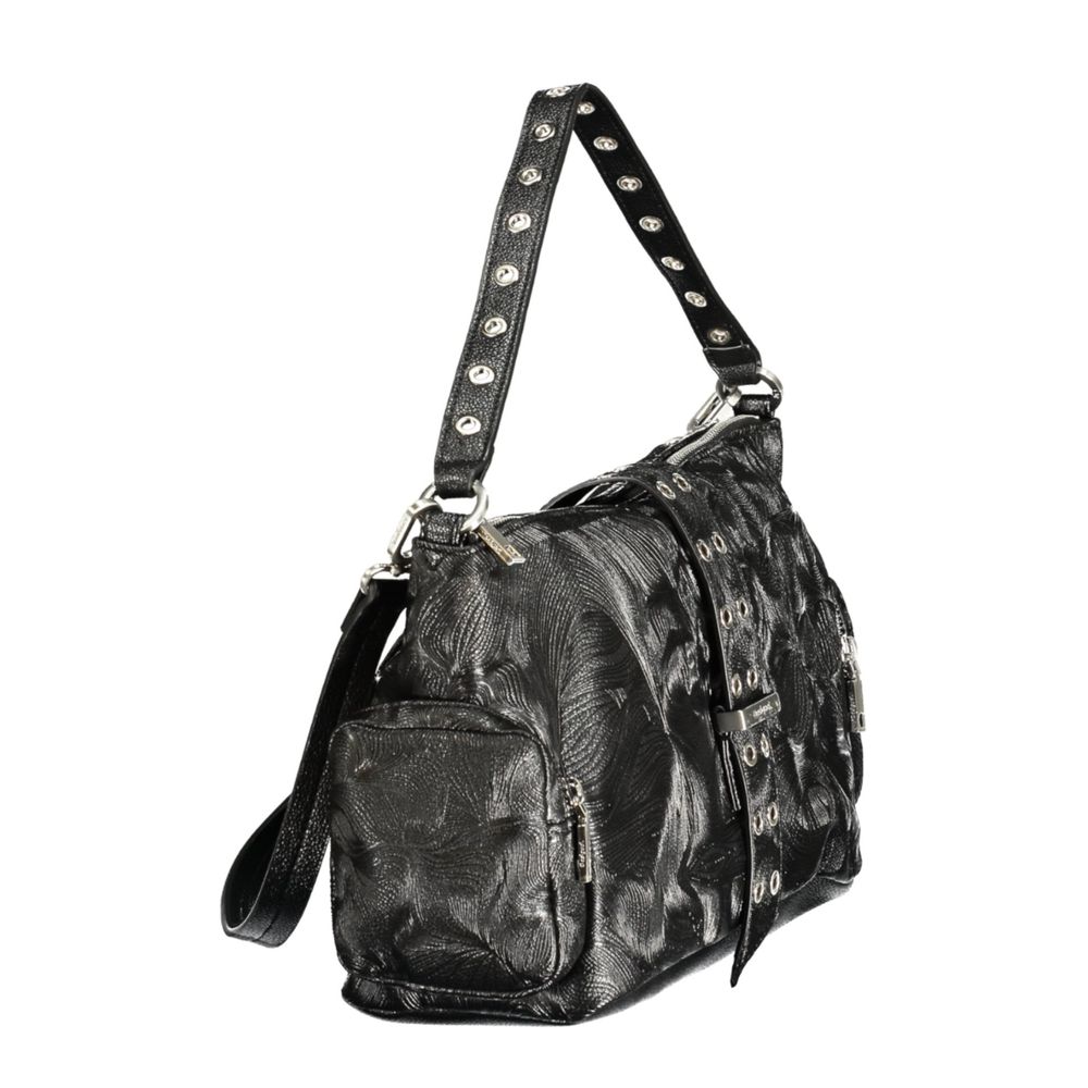 Desigual Nero women's polyurethane handbag with stylish design, featuring handles and textured surface for everyday use.