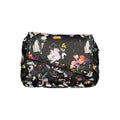 Desigual black polyurethane women’s handbag with stylish design, featuring textured surface and top handles.