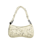 Desigual Bianco Poliuretano women's handbag with white design, featuring textured straps and stylish handles.